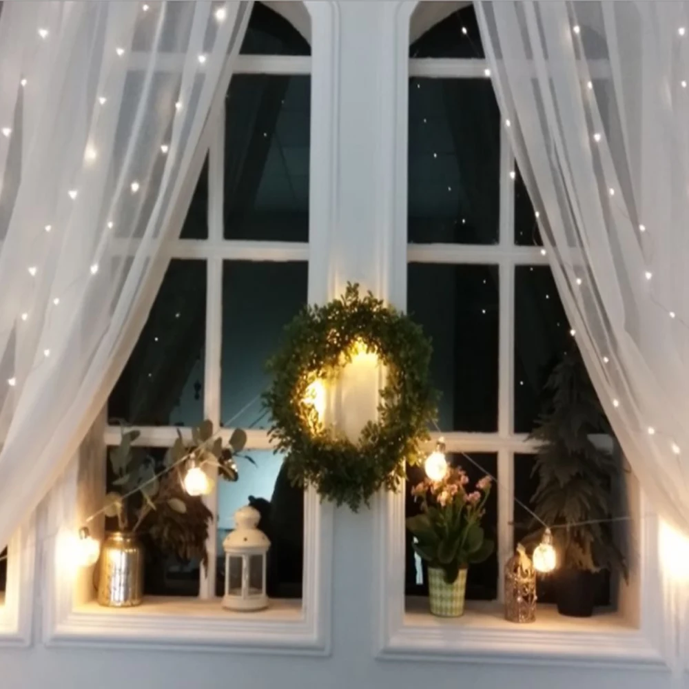 Рождественская светодиодная гирлянда занавес в виде сосулек с функцией памяти 3x3