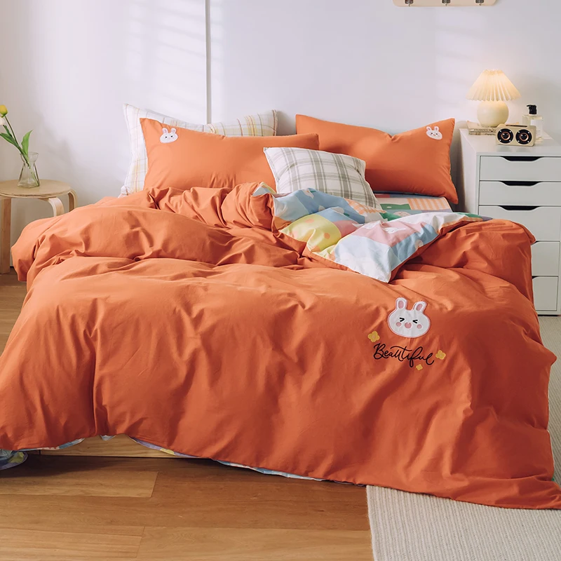 Комплект постельного белья из кислородного хлопка однотонный пододеяльник