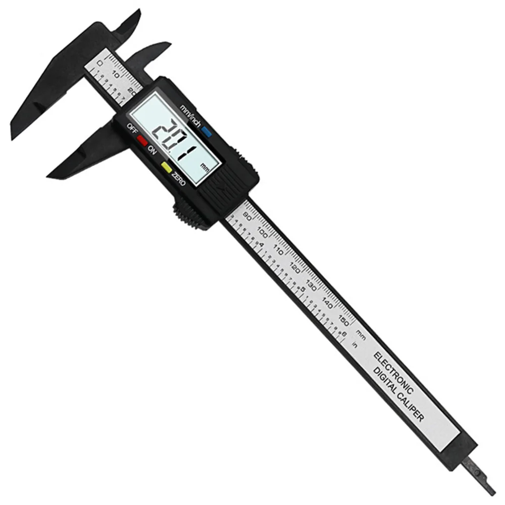 150mm black Электронный цифровой суппорт 150 мм/0,01 мм/6 дюймов с нониусом из углеродного волокна с микрометр измерительный инструмент цифровой Линейка - Цвет: 150mm black