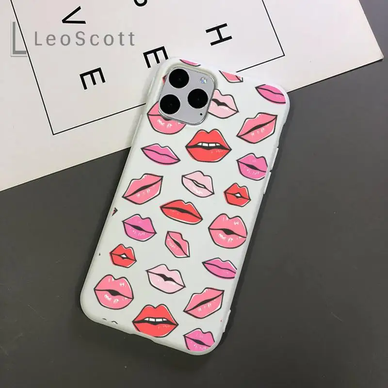 

lips lipstick Sexy Temptation Phone Case Candy Color for iPhone 11 12 mini pro XS MAX 8 7 6 6S Plus X 5S SE 2020 XR