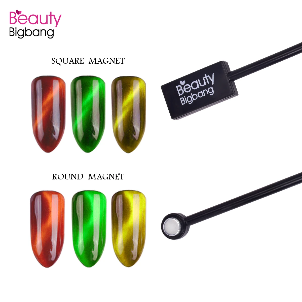 BEAUTYBIGBANG 1 шт. двухсторонняя сильная Магнитная палочка кошачий глаз с черной