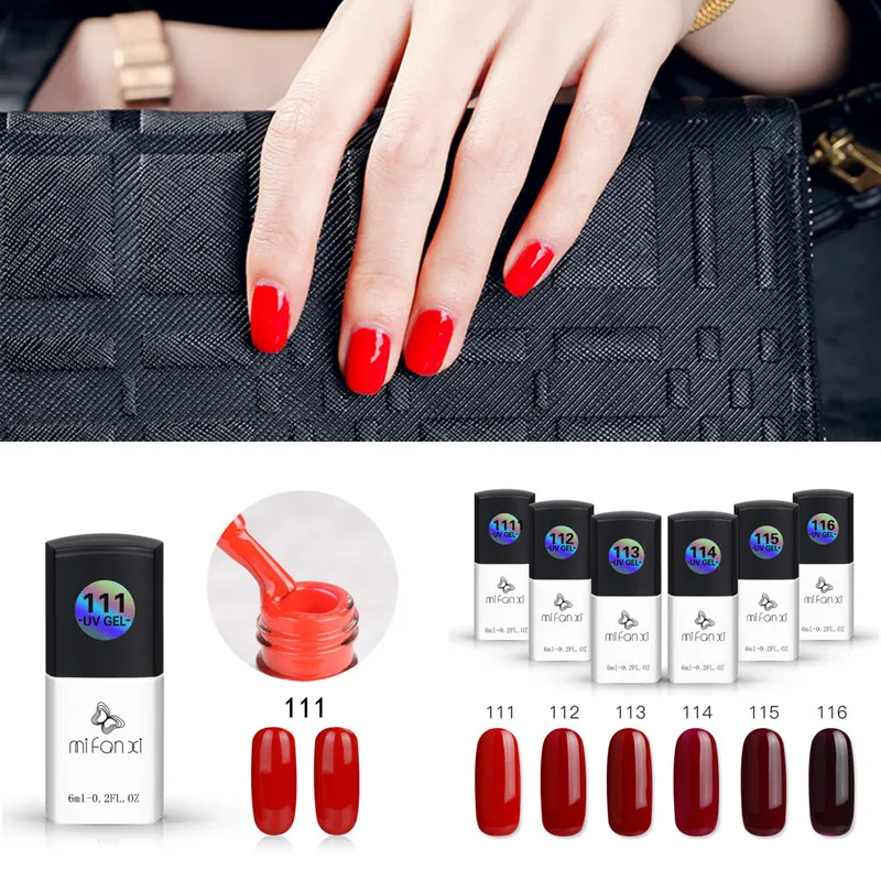 

MiFanXi Gel Nail Polish 6ml Glitter Sequins Nail Gel Nail Art Vernish Semi Permanent Manicuring Top Coat Base Coat Gellack