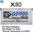 80 шт. GD900-силиконовая термопаста, радиатор, высокая производительность, серый вес нетто, 0,5 г для процессора MB05
