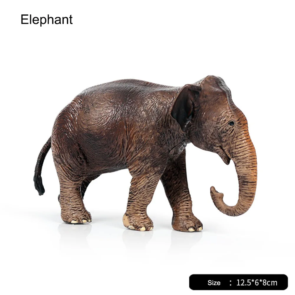 

Children's Solid Toys Zoo Wild Animal Asian Elephant Model Ornaments Figurines Action Figures Collection Kids Toys Gift