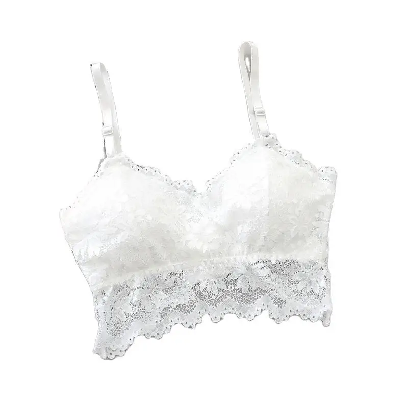 

New Women's Sexy Lace Beautiful Back Wrap-Around Three-Breasted Strap Bra Underwear V-Strap Chest PadBreast Wrap Bra