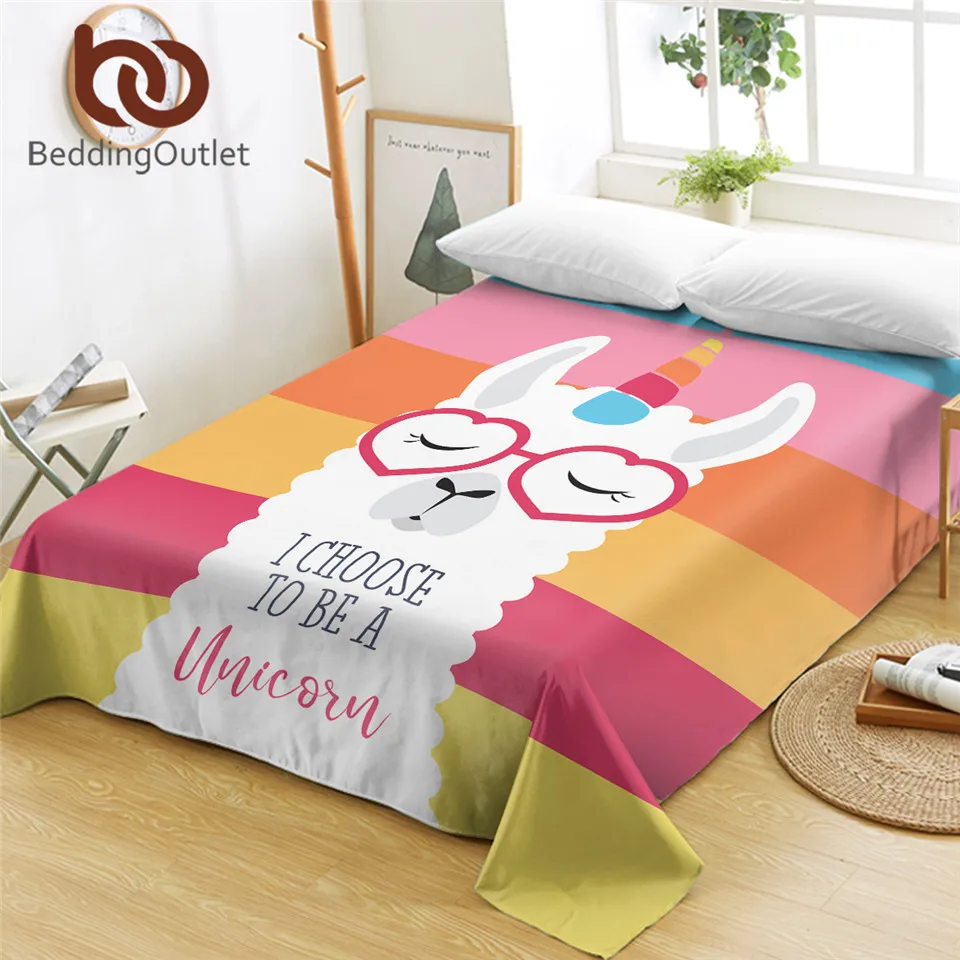 Постельное белье на выход милые простыни для кровати с изображением единорога из