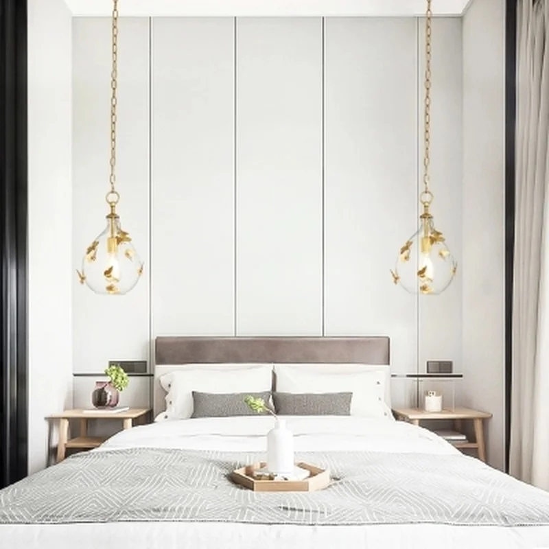 Современный Стекло Светодиодный Люстра Освещение Спальня Гостиная Кухня