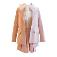 new suit women blazer top coat jacket pleated skirts pants good fabric top design clothing set suit lady princess style