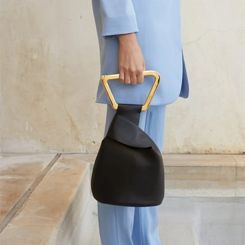 

Fashion Brand Designer Handbags High Quality Irregular Bucket Luxury Brand Handbags Female Personality Acrylic Handle Handbag