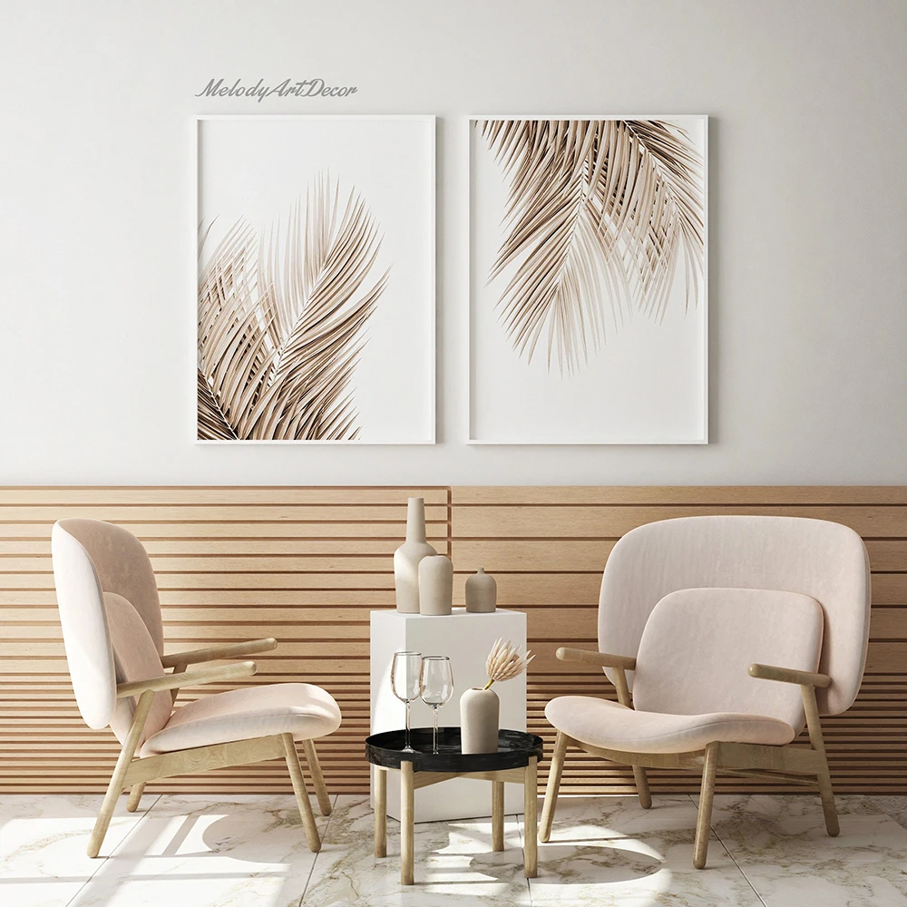 

Скандинавская Настенная картина с золотыми пальмовыми листьями, искусственное растение, ботаническое Скандинавское украшение, картина, ху...
