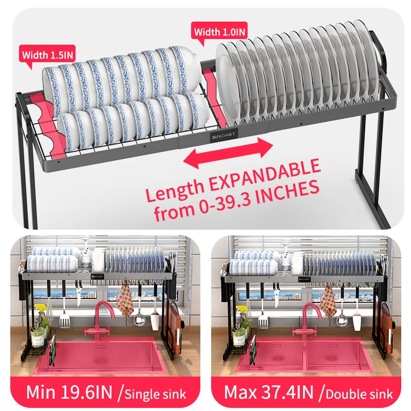 Бытовая кухонная стойка из нержавеющей стали для сушки посуды полка на раковине