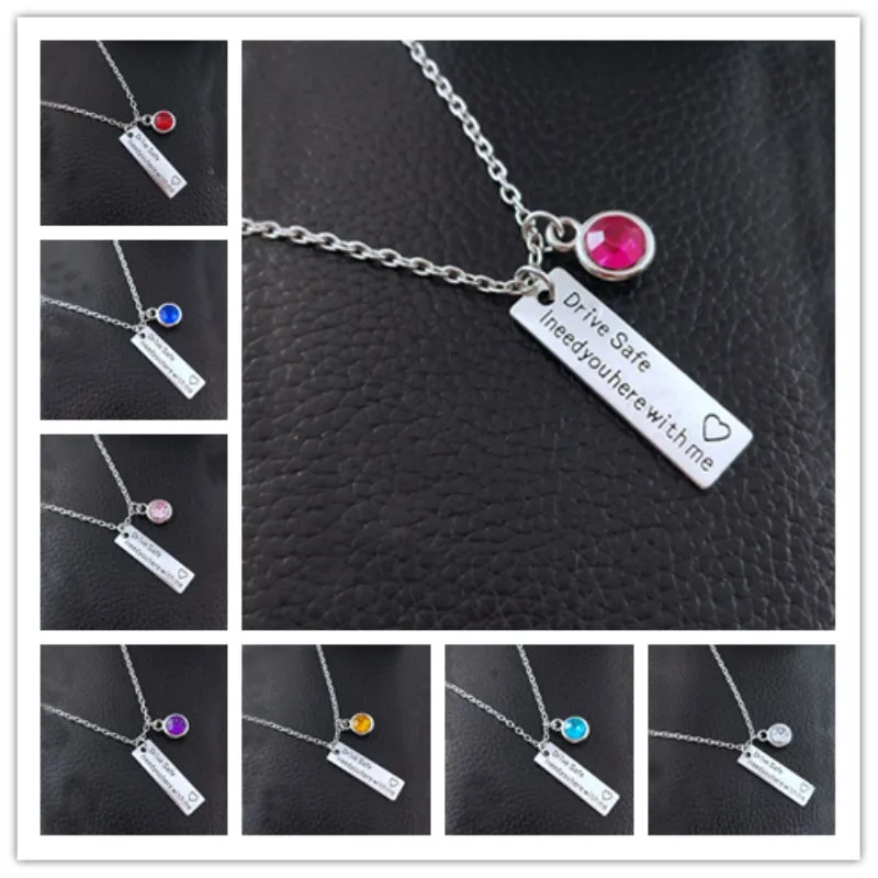 Ожерелье для пар с гравировкой ожерелье камнями по месяцу рождения подарок мужа