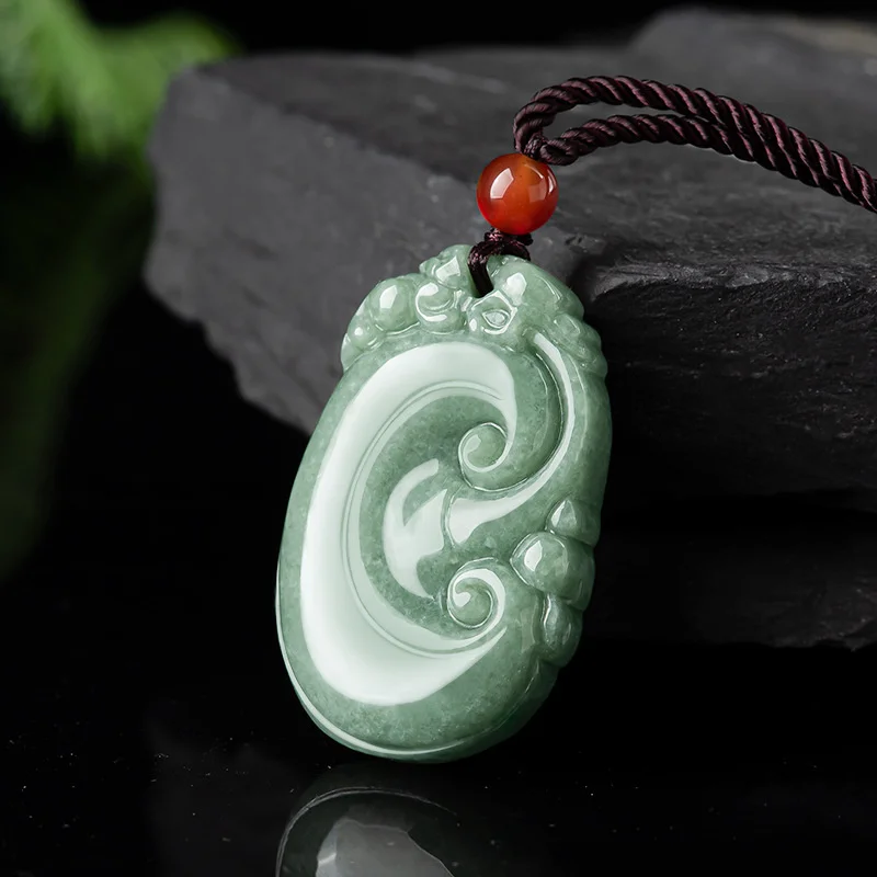Лидер продаж натуральное ожерелье из нефрита ручной вырезания желаемое на удачу