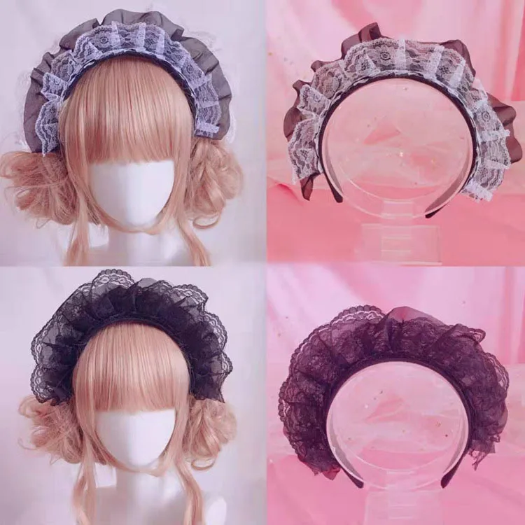 Кружевная повязка на голову для горничной мягкие аксессуары волос трехслойный