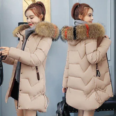 

Winter new style women's cotton jacket womens mid length fashion slim padded jacket down padded jacket ladies padded jacket
