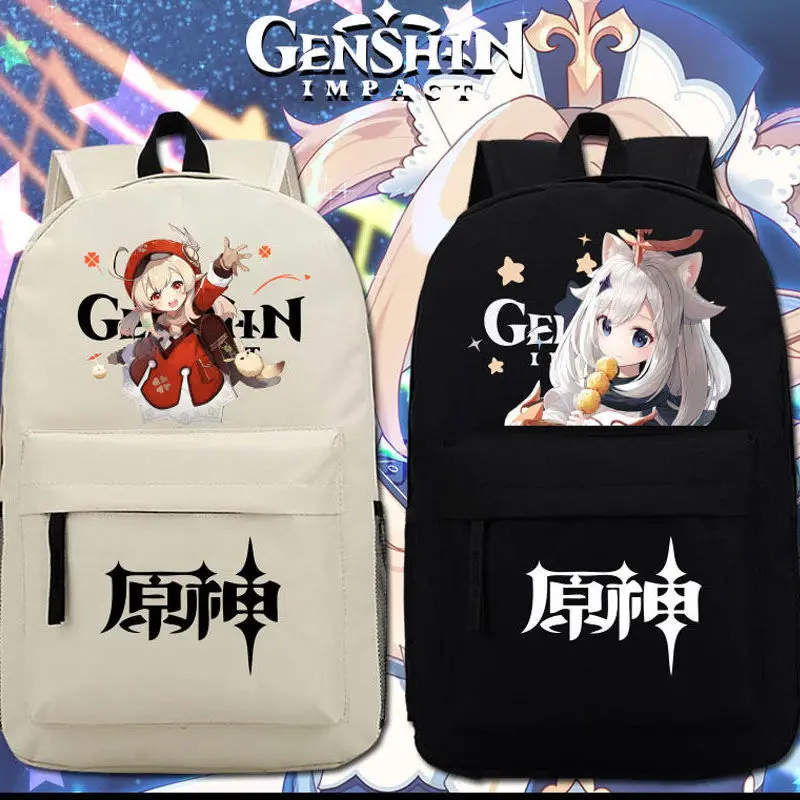 

Paimon школьный портфель с анимэ Genshin ударная сумка офисные школьные принадлежности детский мультяшный студент Klee Barbatos Xiao QiQi Morax