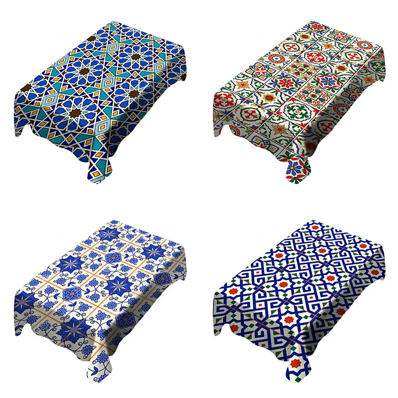 

Mediterranean Geometric Seamless Turkish Tiles Moroccan White Tiles Decorated With Arabic Islamic Art Tabletop Decoration