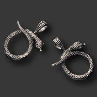 wkoud 6pcs silver color python snake charm earring necklace diy fashion metal jewelry alloy pendants