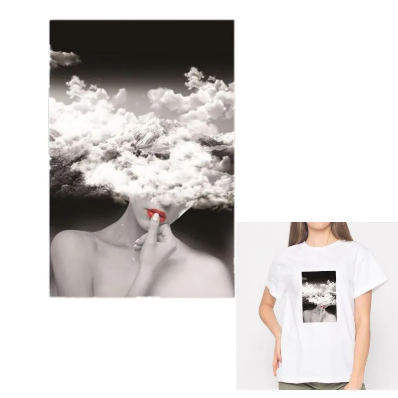 Нашивки с утюгом Cloud Mountain Beauty Lady Girl для самостоятельного нанесения тепла