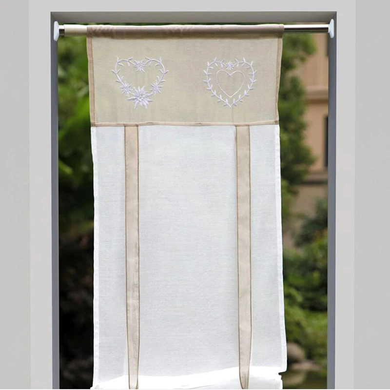 Short Voile Kitchen Curtains Height Liftable Gauze Small Coffee Curtain Blinds Tulle Screening Panel For Living Room Bedroom | Дом и сад