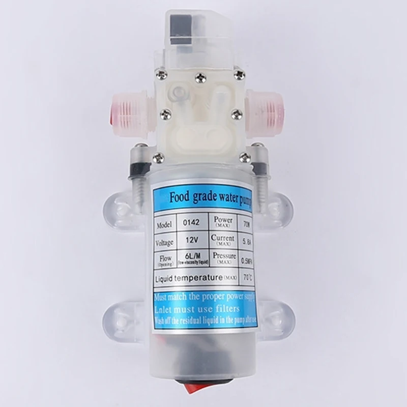 

Dc 12V 70W Food Grade Self-Priming Diaphragm Water Pump with Switch Diaphragm Water Pump 6L/Min Self-Priming Booster Pump