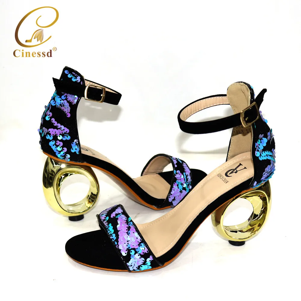 

2020 фиолетовые Свадебные туфли в африканском стиле с открытым носком, свадебные туфли для вечерние НКИ, украшенные нигерийской обувью
