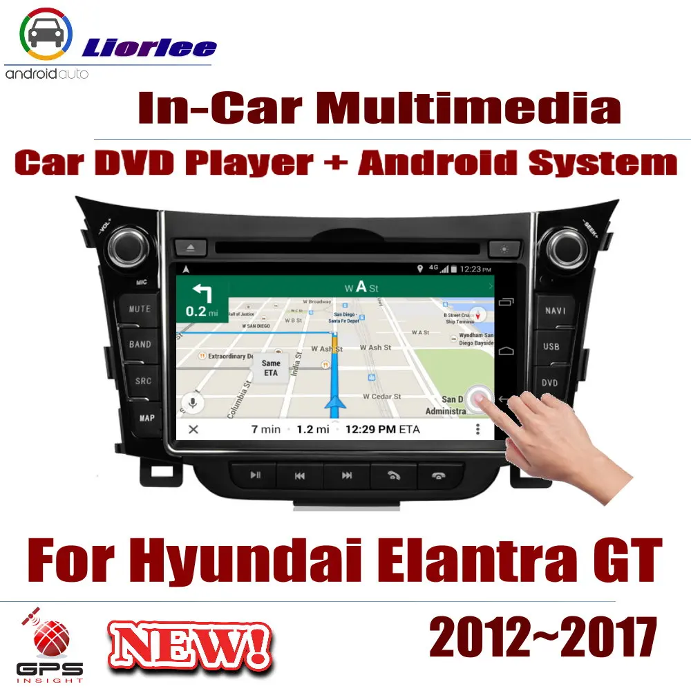 Для Hyundai Elantra GT 2012 2017 автомобильный Android плеер DVD GPS навигационная система HD экран