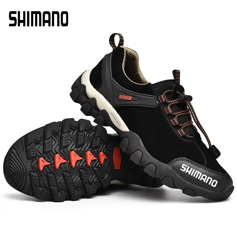 

Мужская походная обувь Shimanos, водонепроницаемая кожаная обувь, обувь для скалолазания и рыбалки, новые спортивные кроссовки для активного о...