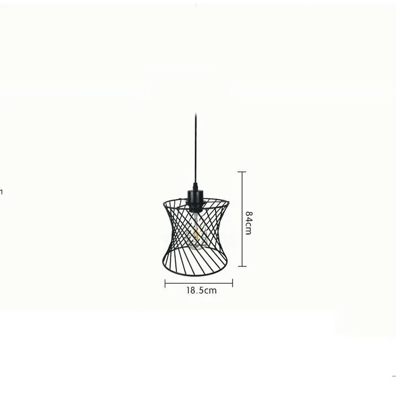 

Bird Cage Pendant Light Simple Creative Iron Drum Line Cage Lamp Living Room Dining Balcony Antique Lanterns Lamp Home Decor