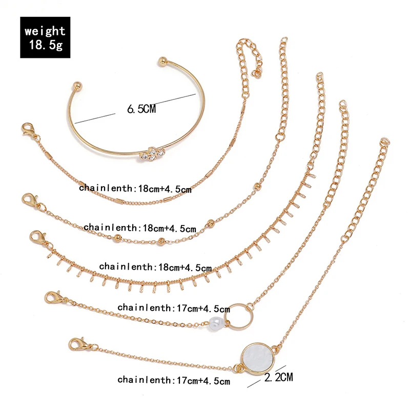 

6Pcs/set Bohemian Vintage Bangle Open Bracelet Set For Women Punk Beach Bangle Femme Jewelry Gifts