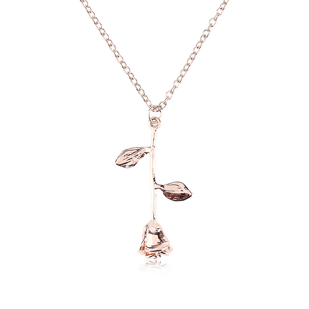 Женское ожерелье с подвеской в виде красной розы | Украшения и аксессуары