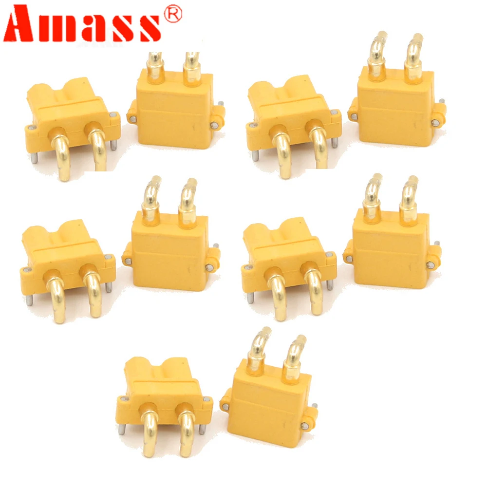10 шт. Amass XT30PW ESC моторная плата штекер банан Золотой XT30 Модернизированный