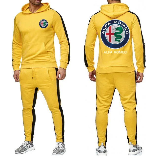 

New Fashion Alfa Romeo Men's Brand Print SetMan's Casual Sweatpant Sets Harajuku Jackets Sport Suits Hip Comfortable Male n9