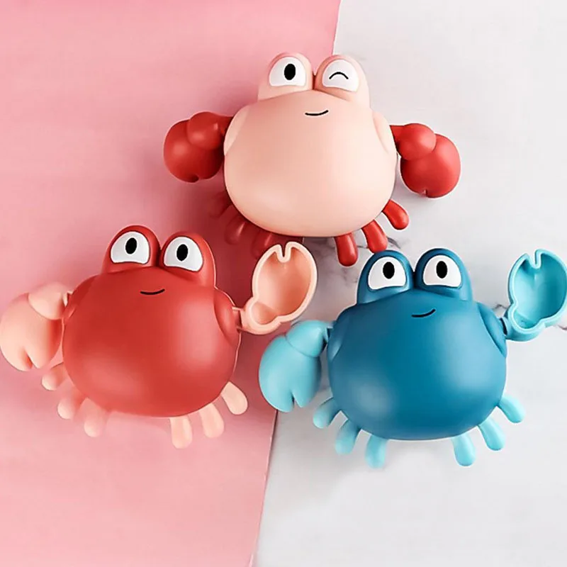 

New Baby Bath Toys Animal Cartoon Crab Classic Baby Water Toy Infant Swim Chain Clockwork Swimming Bathing Shower Toy For Kids