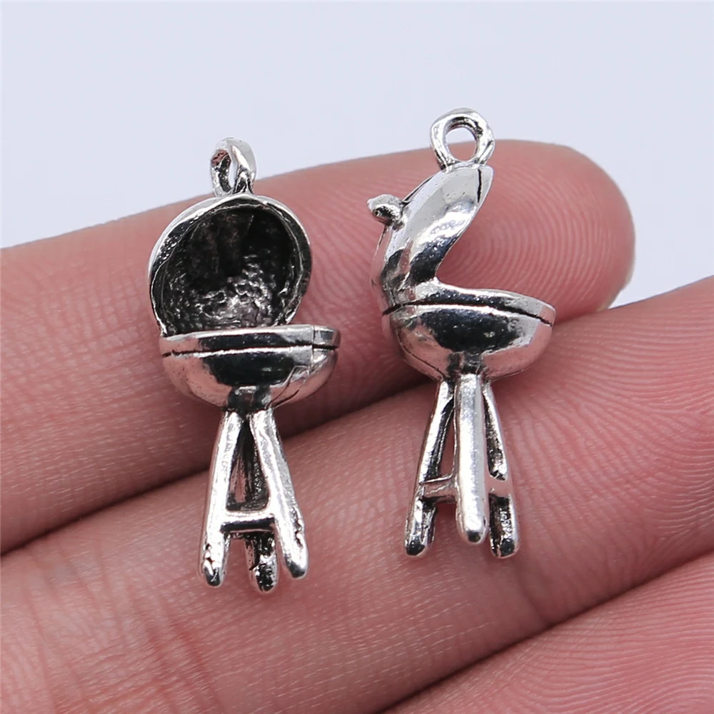 

5Pcs 26x11mm Bbq Charms For Jewelry Making Hand Made Jewelry Accessories Antique Silver Color Alloy Pendant Charms