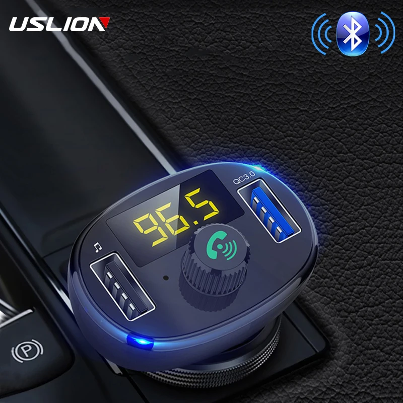 USLION FM передатчик модулятор Bluetooth Handsfree Car Kit автомобильный аудио mp3 плеер с 3.4A Quick