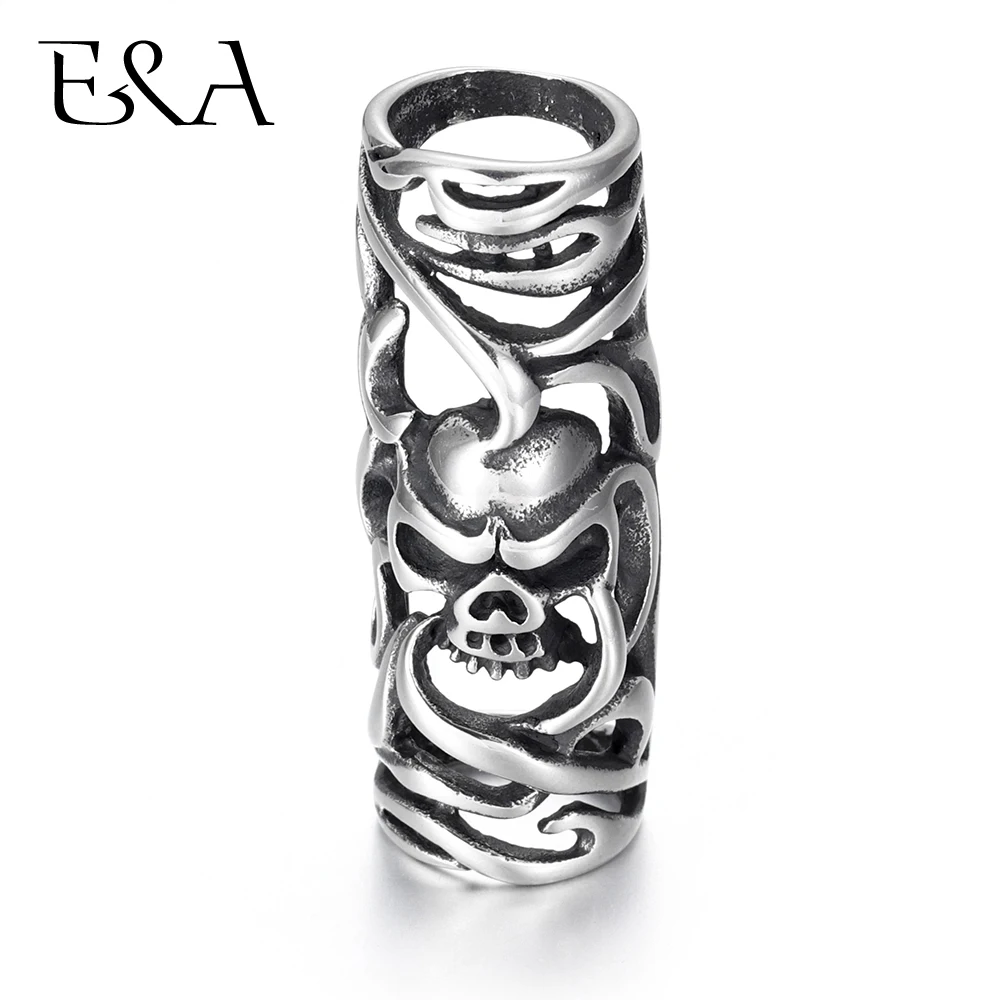 2 шт. Нержавеющая сталь слайдер трубки из бисера череп полые чернеют скользящие