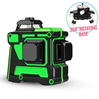 Самонивелирующийся зеленый лазерный уровень, 12 линий, Горизонтальные и вертикальные перекрестные линии