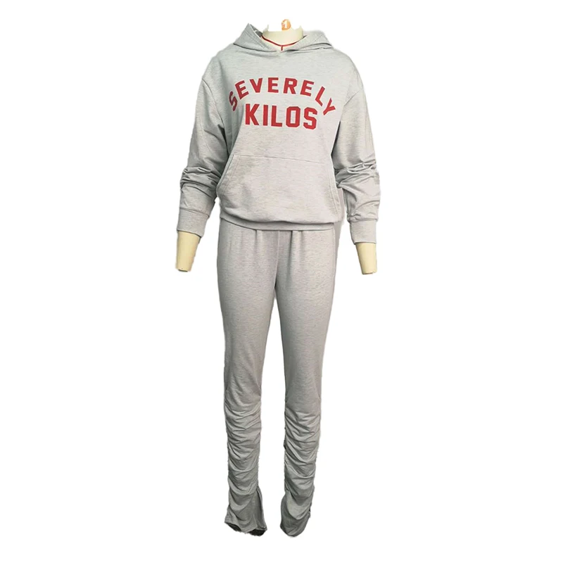 

Plus Size Clothing Hoodies Women Long Sleeve Tops and Stacked Pants Sweat Suits Joggers Tracksuit Set Wholesale Dropshipping