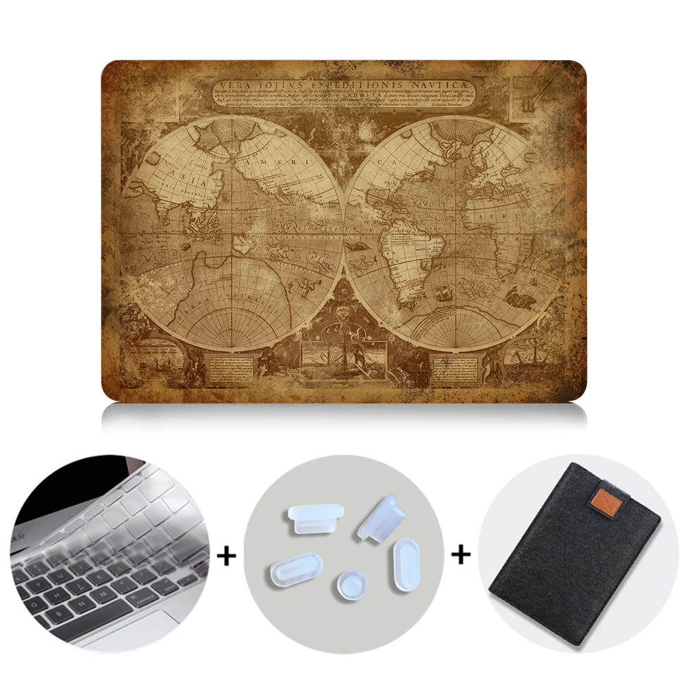 MTT мира Ретро Чехол "карта" для Macbook Air 11 13 Pro retina 13 15 с сенсорной панелью Обложка для Mac book 12 дюймов Pro 13,3 сумка для ноутбука - Цвет: MB13