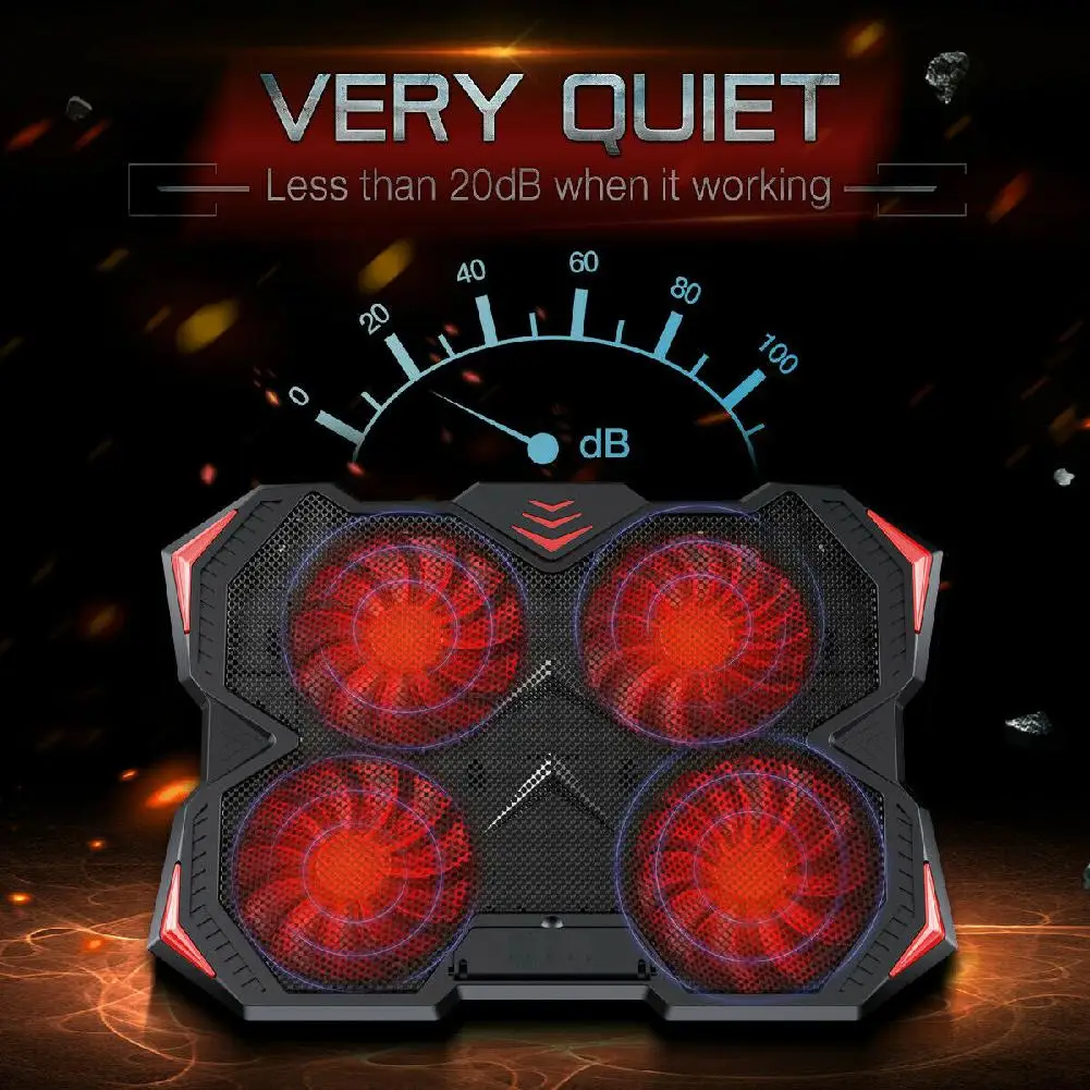 Вентилятор Охлаждающий бесшумный для ноутбуков 10-17 дюймов 2 USB-порта | Компьютеры