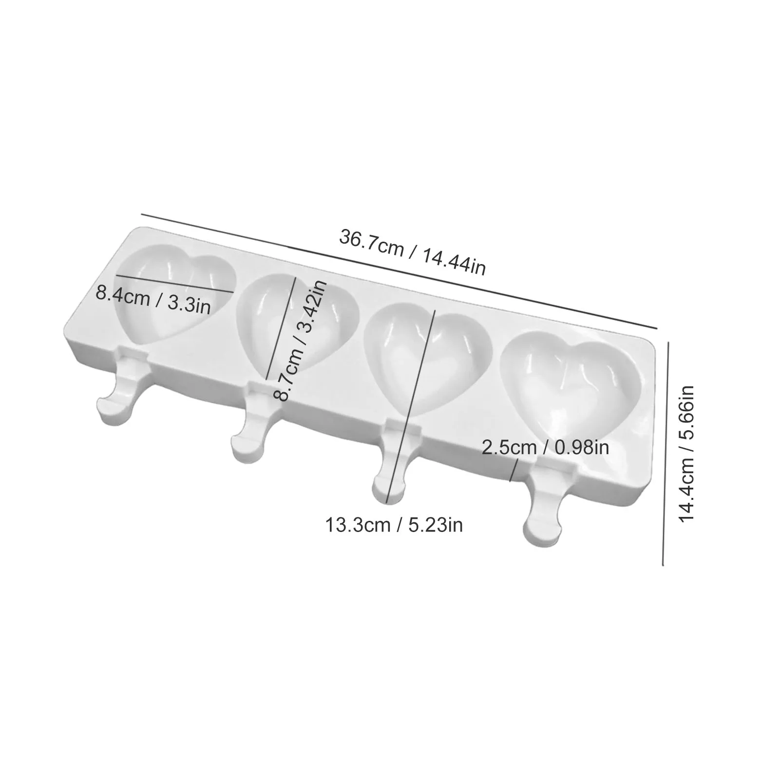 

1PCS Ice Cream Mold Silicone Heart-shaped DIY Mousse Popsicle Mold Popsicle Barrel Diy Mold Dessert Ice Cream Mold