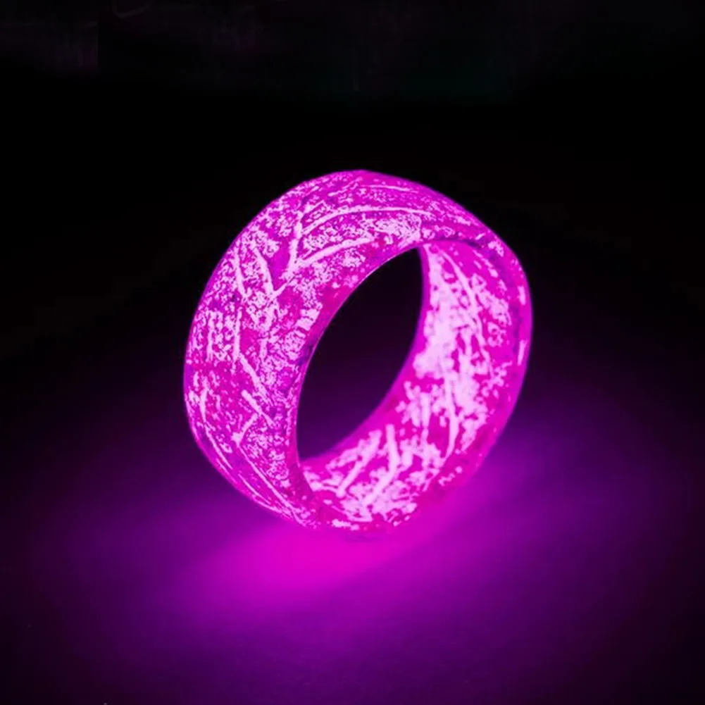 

Men Women Party Glow Acrylic Christmas Jewelry Gift Crack Pattern Fashion Festival Toy Luminous Ring For Kids Decorative