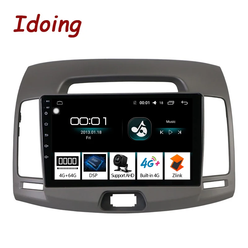 Idoing " Автомобильный Android 8,1 радио Vedio мультимедийный плеер для hyundai Elantra 2010 gps навигация ГЛОНАСС 4G+ 64G Восьмиядерный no 2 din
