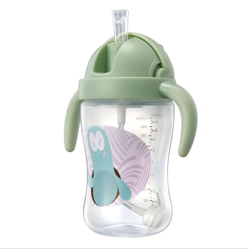 PP детские чашки для кормления с ручкой набор анти-колик 270 мл воды соломой и милой