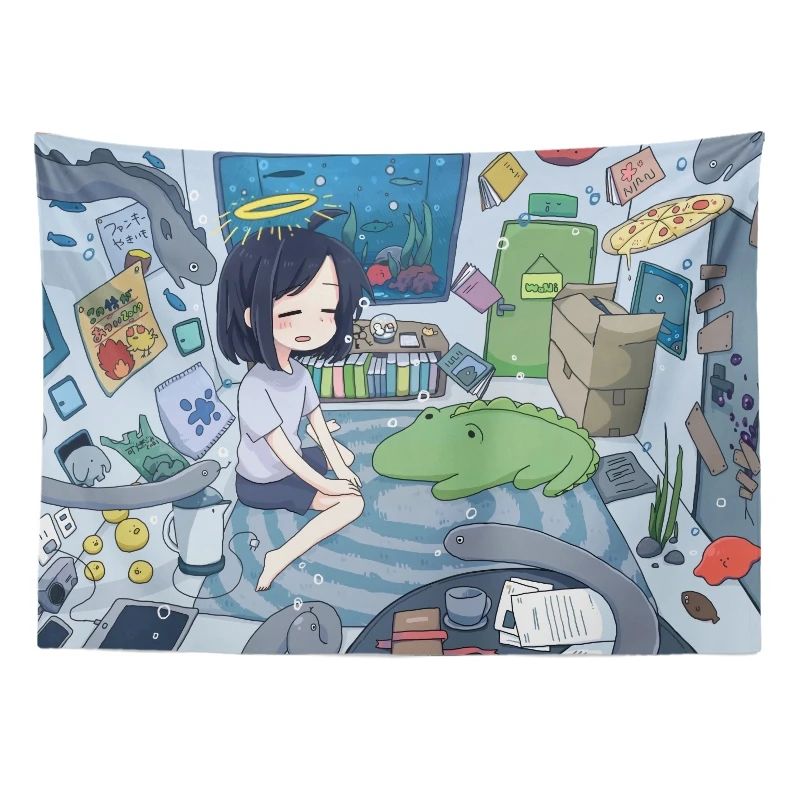 

Cartoon cure illustration wall decoration tapestry bedside bedroom room hanging cloth rental room background cloth wall cloth