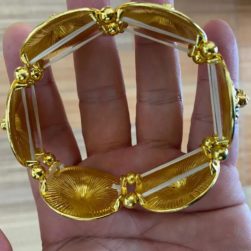 

New Punk Gold Plated Lion Head Elastic Bracelet Earring Stud Fashion Hip Hop Women Girl Jewelry Christmas Gifts
