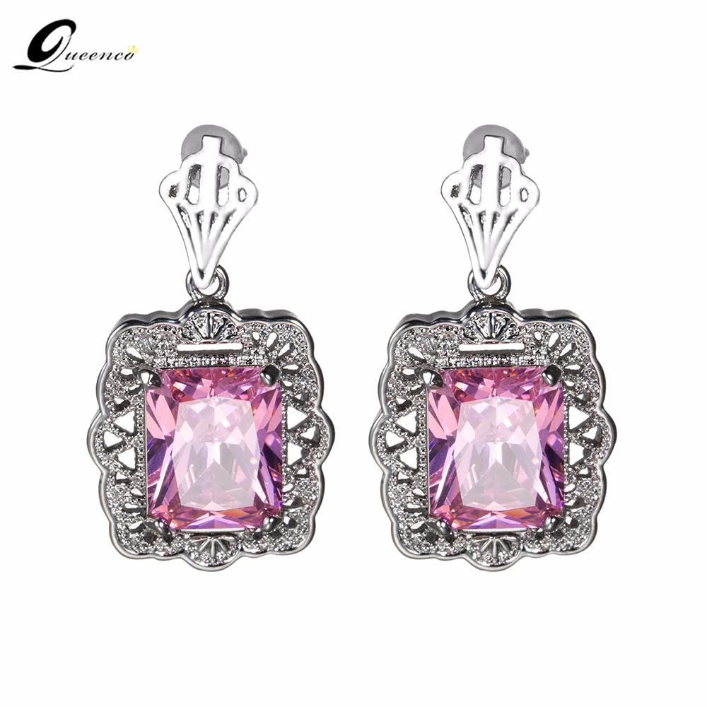 

Earings Trendy Luxury Pink Drop Big Crystal Imitation Women's Jewelry 2021 Wedding Earrings Brinco Feminino Orecchini Pendenti