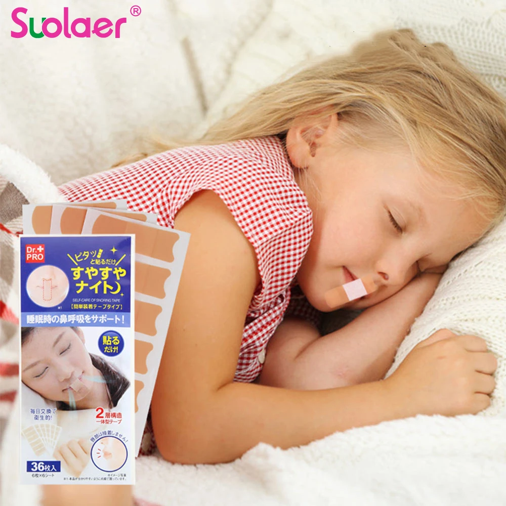 36 шт./лот наклейки против храпа в носу носовой пластырь для губ самоуход за храпом