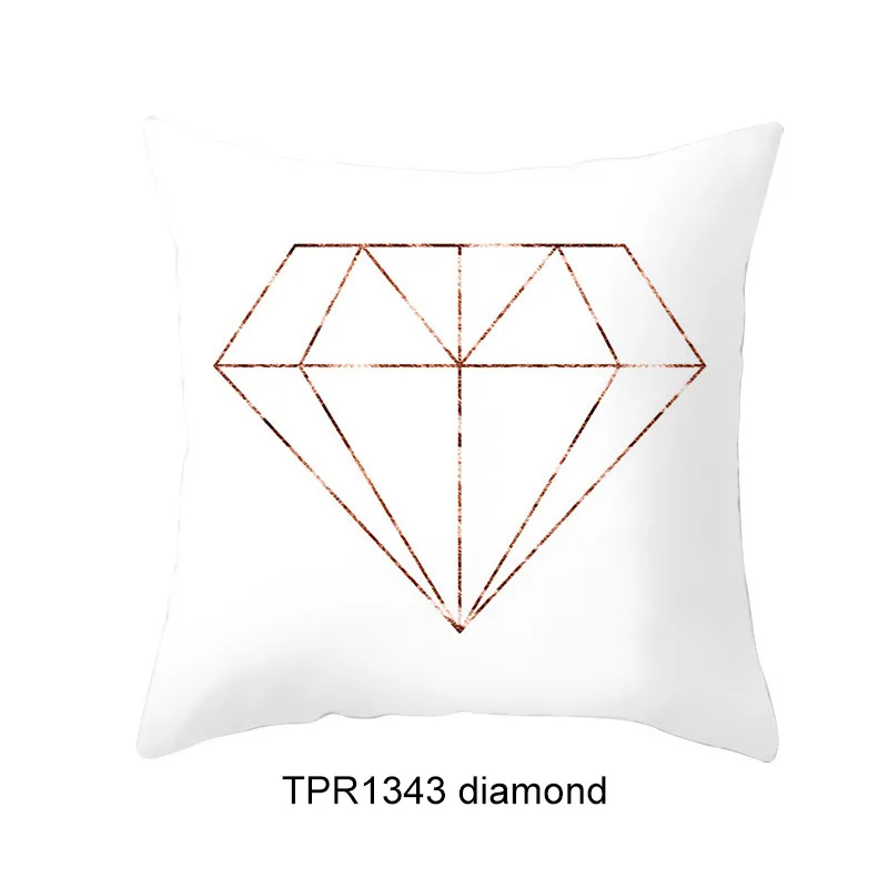 TPR1343 diamond Простой геометрический стиль декоративные наволочки кожа домашний текстильная подушка чехол кровать бросок Декоративные 45x45 см - Цвет: TPR1343 diamond